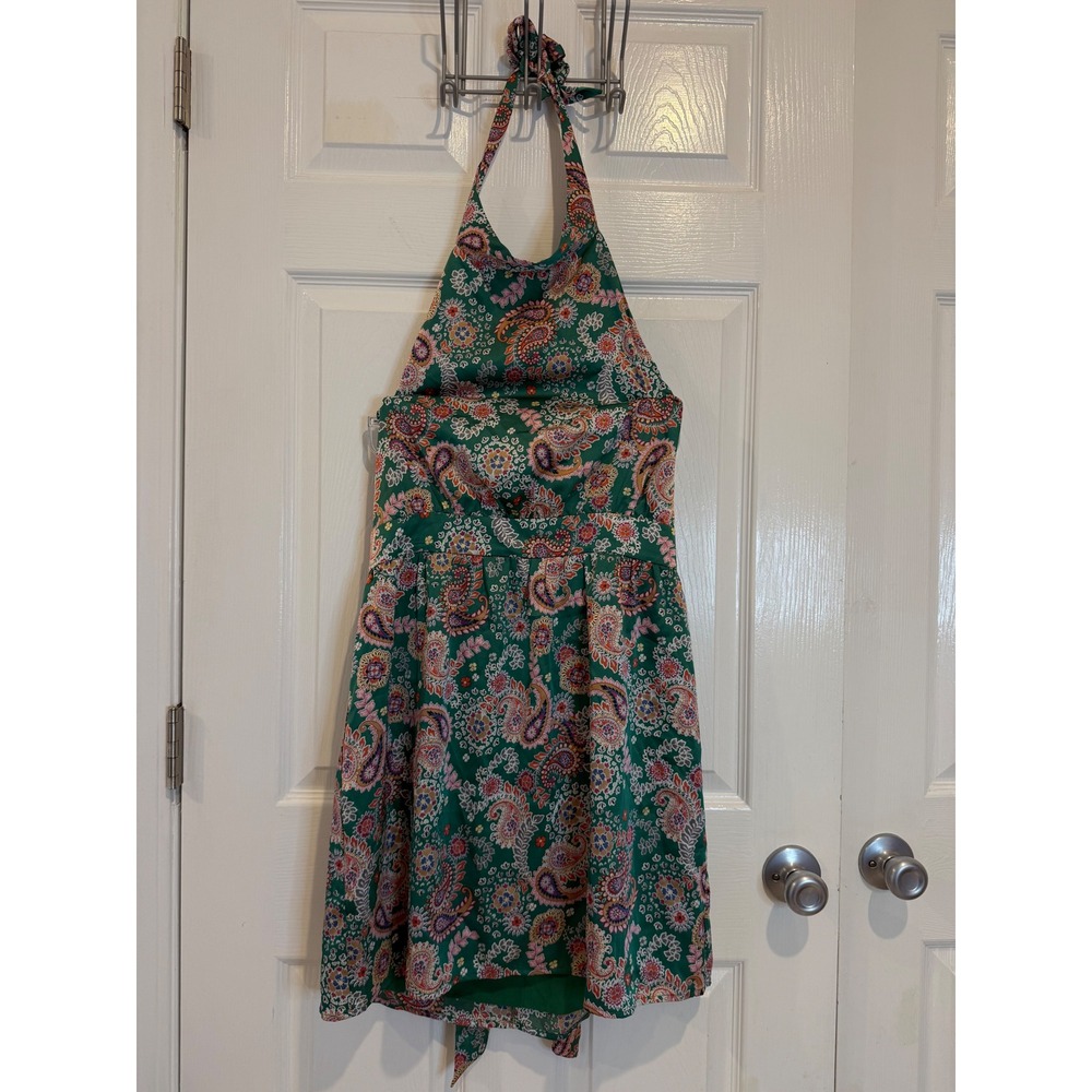 Green Paisley Halter Sundress